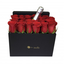 22 Rosas en Fina Caja Tu Jardin mas Champagne 187