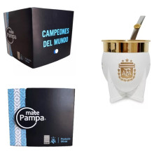 Mate Pampa Xl Afa Campeon Qatar 2022 + Bombilla + Packaging